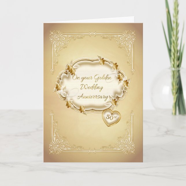 Golden Wedding Anniversary, 50th Card (Front)