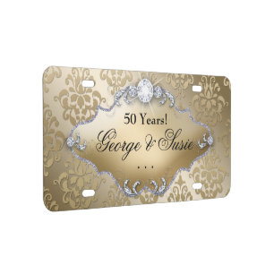 Golden Wedding Anniversary 50th License Plate