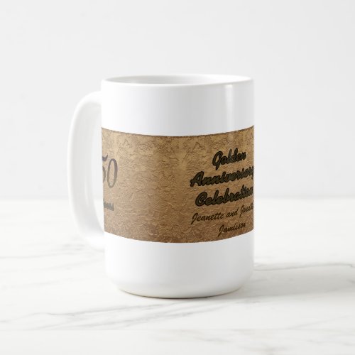 Golden Wedding Anniversary 50th Name Coffee Mug