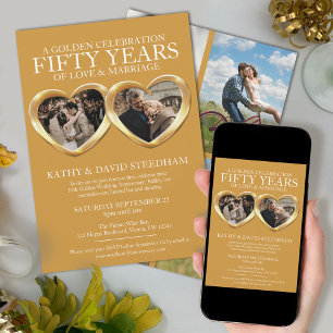 Golden wedding anniversary 50th party 6 photos invitation