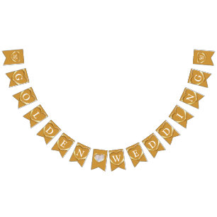 Golden wedding anniversary 50th photo bunting flags