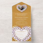 Golden wedding anniversary 75 years party event  all in one invitation (Inside)