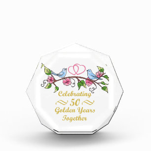 Golden Wedding Anniversary Acrylic Award