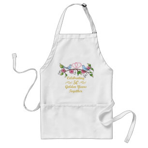 Golden Wedding Anniversary Adult Apron
