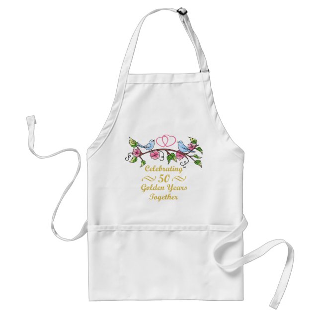 Golden Wedding Anniversary Adult Apron (Front)