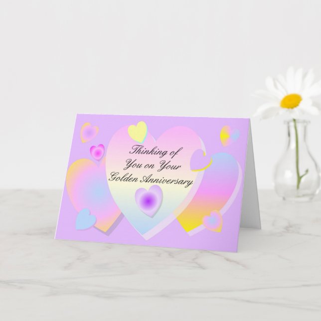 Golden Wedding Anniversary Card (Small Plant)