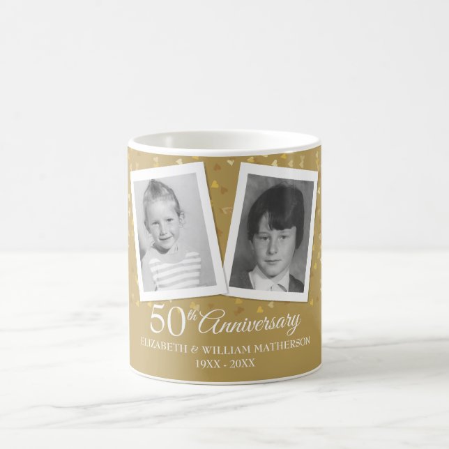 Golden Wedding Anniversary Childhood Photos Coffee Mug (Center)