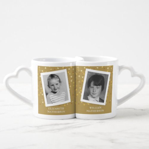 Golden Wedding Anniversary Childhood Photos Coffee Mug Set