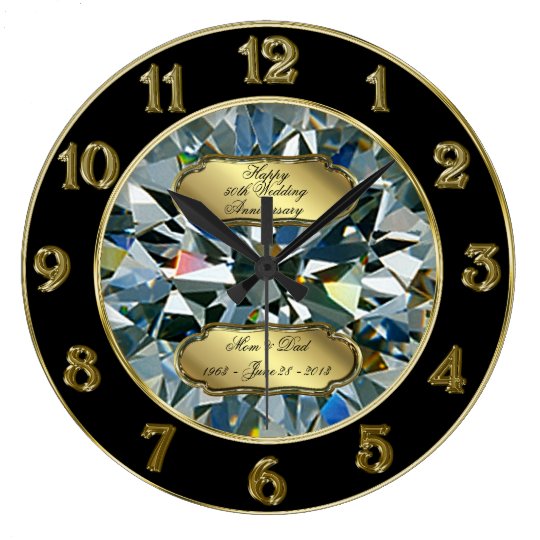 Golden Wedding Anniversary Clock