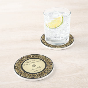 Golden Wedding Anniversary Coaster