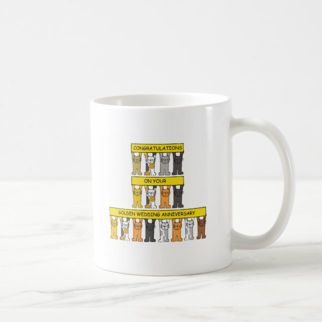 Golden Wedding Anniversary Congratulations Coffee Mug (Right)