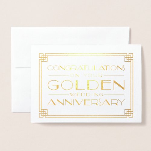 Golden Wedding Anniversary Congratulations Foil Card
