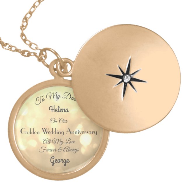 Golden Wedding Anniversary Darling Wife Necklace (Front)