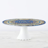 Golden Wedding Anniversary Faux Gold Royal Blue Cake Stand (3/4)