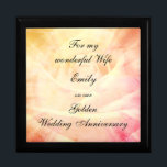 Golden Wedding Anniversary Gift Box<br><div class="desc">Golden Wedding Anniversary gift box for my Wife.  Theme - 50th anniversary stylish elegant Gift Box.</div>