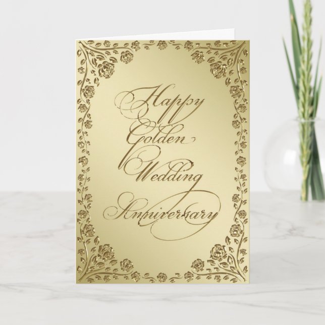 Golden Wedding Anniversary Greeting Card (Front)
