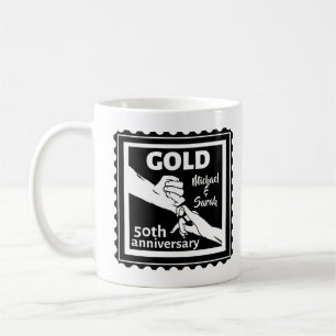 Golden wedding anniversary holding hands 50th coffee mug