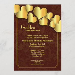 golden wedding anniversary invitation