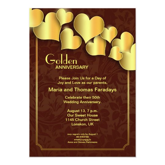 Golden Wedding Anniversary Invitation