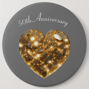 Golden Wedding Anniversary Invitation Button