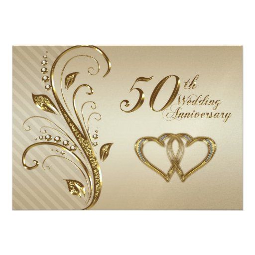 Golden Wedding Anniversary Invitation Card 5