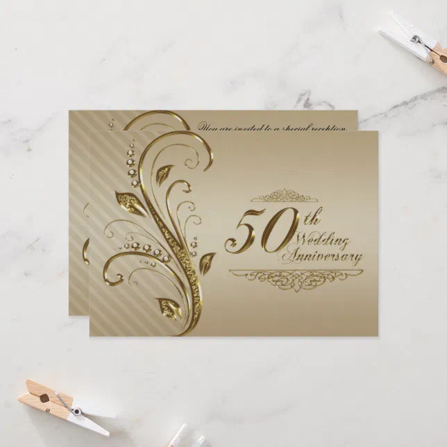 Golden Wedding Anniversary Invitation Card | Zazzle