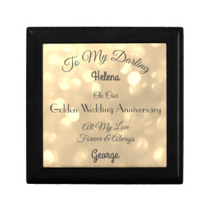Golden Wedding Anniversary Keepsake Box