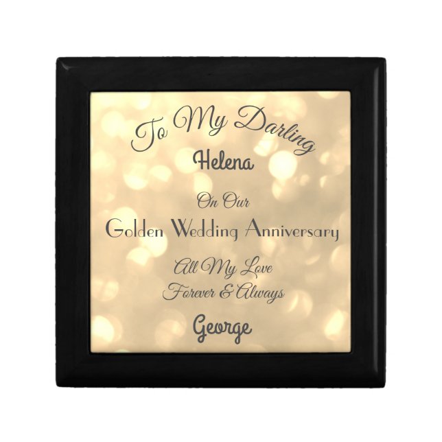 Golden Wedding Anniversary Keepsake Box (Front)