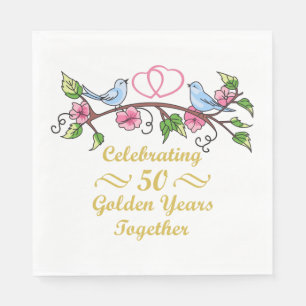 Golden Wedding Anniversary Napkins