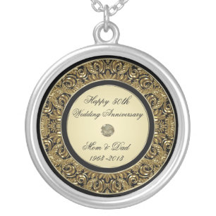 Golden Wedding Anniversary Necklace