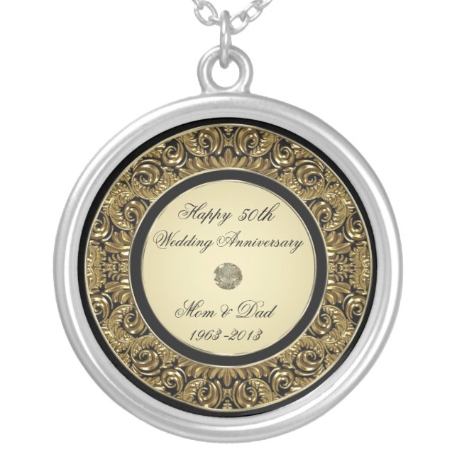 Golden Wedding Anniversary Necklace (Front)