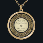 Golden Wedding Anniversary Necklace<br><div class="desc">A Digitalbcon Images Design featuring an Gold and Black color theme with a variety of custom images, shapes, patterns and styles in this one-of-a-kind "50th Wedding Anniversary" Necklace. This elegant and colorful design makes the ideal gift for the Anniversary gift for the wife or as a gift for family and...</div>
