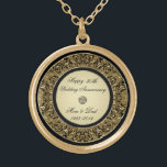 Golden Wedding Anniversary Necklace<br><div class="desc">A Digitalbcon Images Design featuring an Gold and Black color theme with a variety of custom images, shapes, patterns and styles in this one-of-a-kind "50th Wedding Anniversary" Necklace. This elegant and colorful design makes the ideal gift for the Anniversary gift for the wife or as a gift for family and...</div>