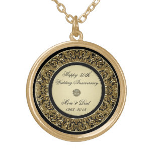 Golden Wedding Anniversary Necklace