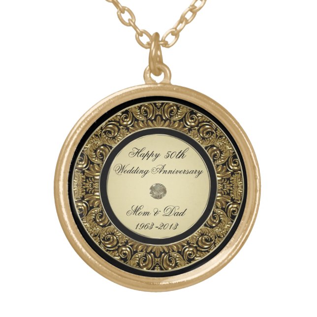 Golden Wedding Anniversary Necklace (Front)