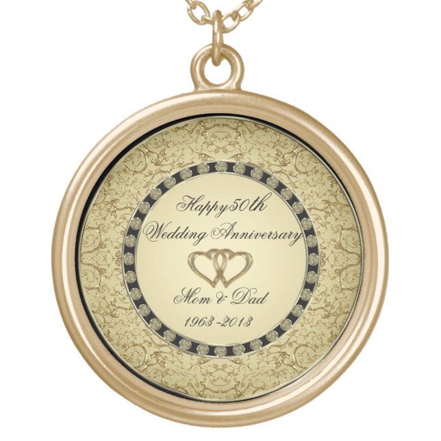 Golden Wedding Anniversary Necklace (Front)