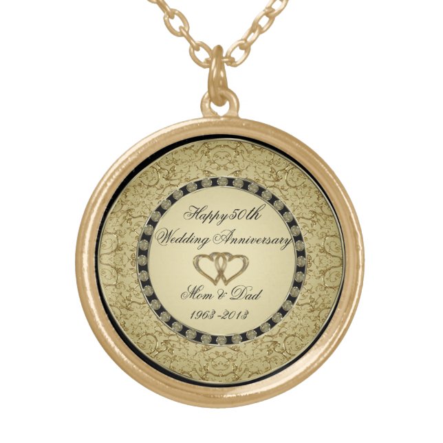 Golden Wedding Anniversary Necklace (Front)