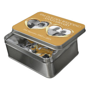 Golden wedding anniversary past present photo  jigsaw puzzle