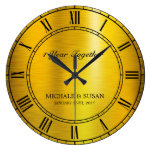Golden Wedding Anniversary (Personalize) Large Clock Golden Wedding Anniversary (Personalize) Large Clock