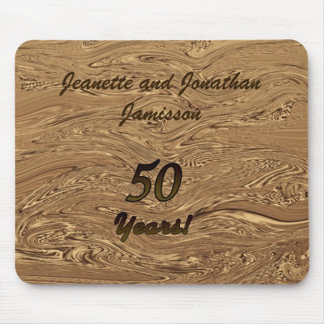 Golden Wedding Anniversary Personalized Name Gold Mouse Pad (Front)