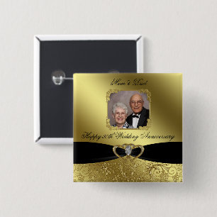 Golden Wedding Anniversary Photo Button
