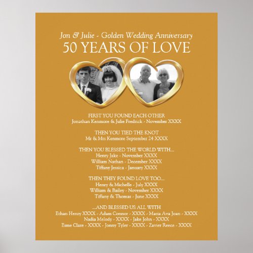 Golden wedding anniversary photo family story  poster