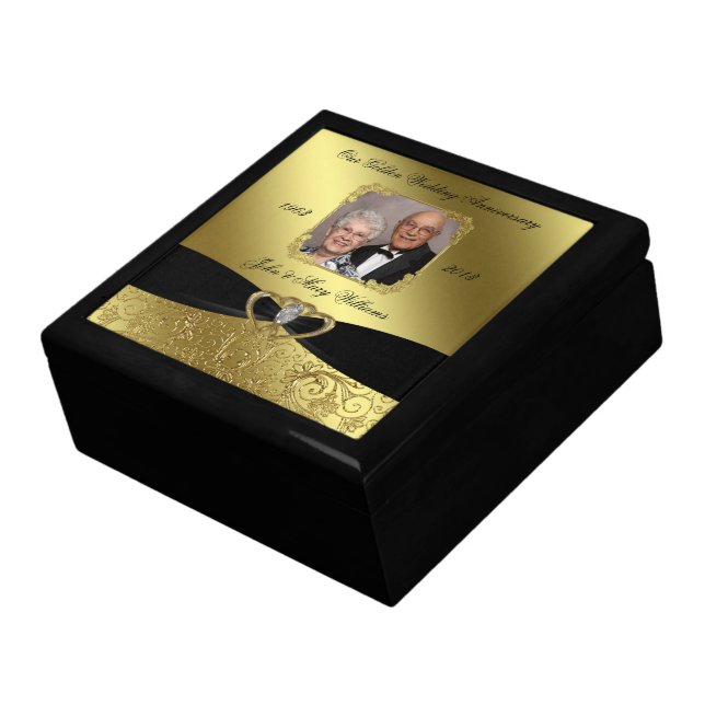 Golden Wedding Anniversary Photo Gift Box (Side)