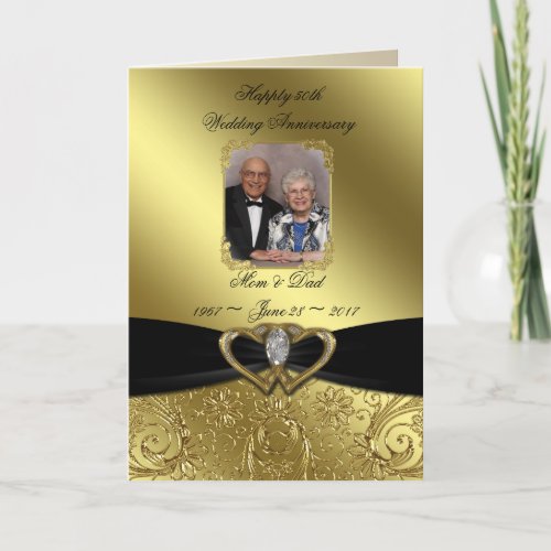 Golden Wedding Anniversary Photo Greeting Card