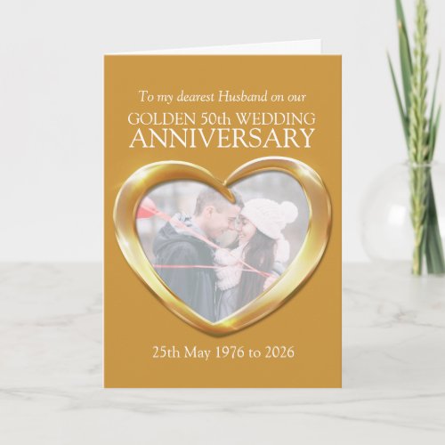 Golden wedding anniversary photo husband card