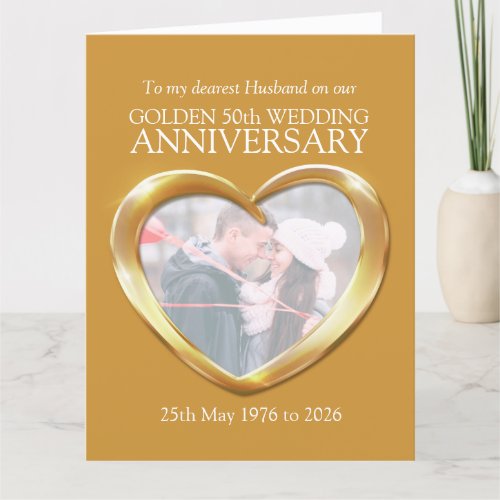Golden wedding anniversary photo husband card