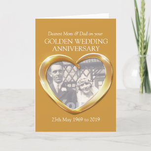 Golden wedding anniversary photo mom & dad card