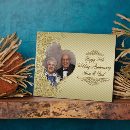Golden Wedding Anniversary Photo Plaque
