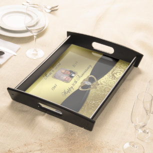 Golden Wedding Anniversary Photo Serving Tray
