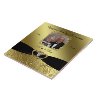 Golden Wedding Anniversary Photo Tile